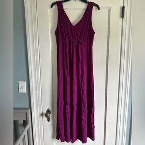 Isabel Maternity by Ingrid and Isabel purple tiered maxi dress size L